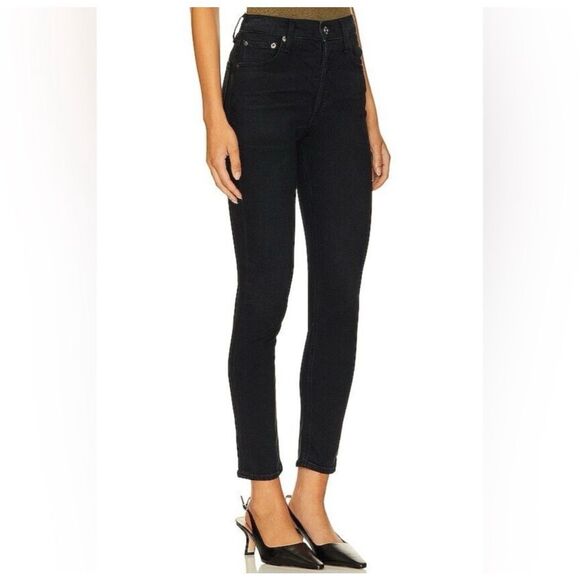 AGLODE premium denim Filter Free Black Skinny Ankle Jeans Stretchy High Rise 31 - Picture 1 of 13